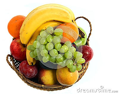 Fruit basket from above Stock Photo