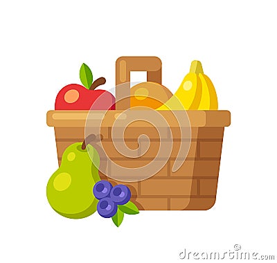 Fruit basket Vector Illustration