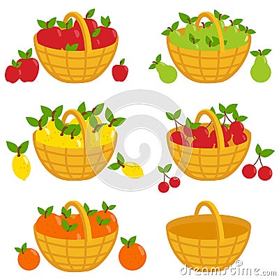 Fruit baskets. Vector Illustration Vector Illustration