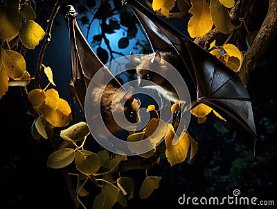 Fruit bats Cartoon Illustration