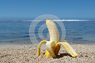 Fruit on the beach, banana Stock Photo