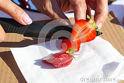 Fruit and berries on a cutting board proper food preparation home cooking foodphoto Stock Photo