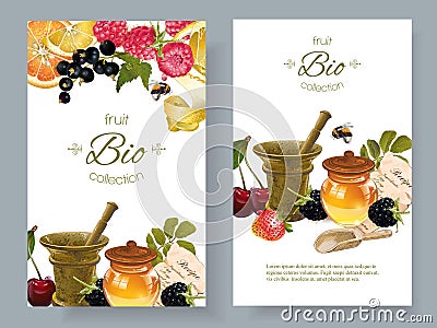 Fruit and berry cosmetic banner Vector Illustration