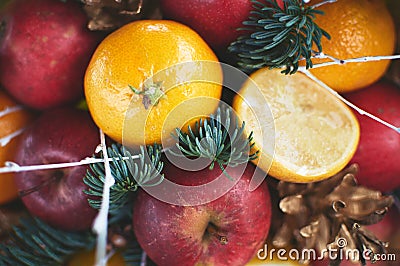Fruit bouquet for christmas Stock Photo