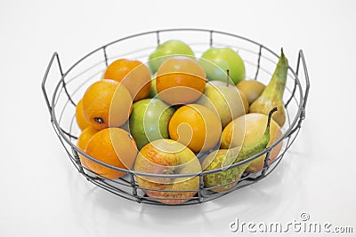 .fruit bowl with mixed fruits Stock Photo