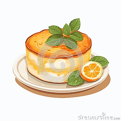 Charming Illustration Of A Mint Cake On A White Background Cartoon Illustration