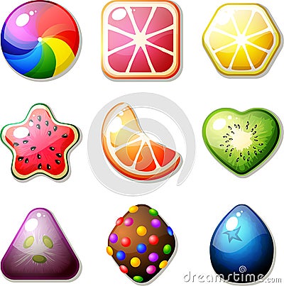 Fruit Candies Vector Illustration