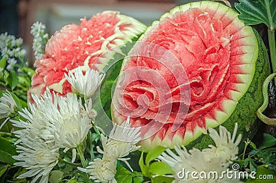 Fruit carvings. Stock Photo