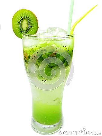 Fruit cocktail smoothie with kiwi Stock Photo