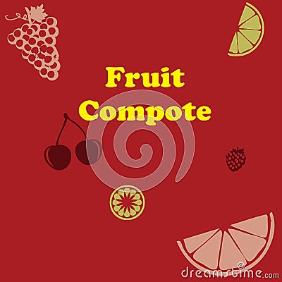 Fruit Compote Vector Illustration