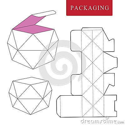 Fruit concept package.Vector Illustration of Box.Package Template. Vector Illustration