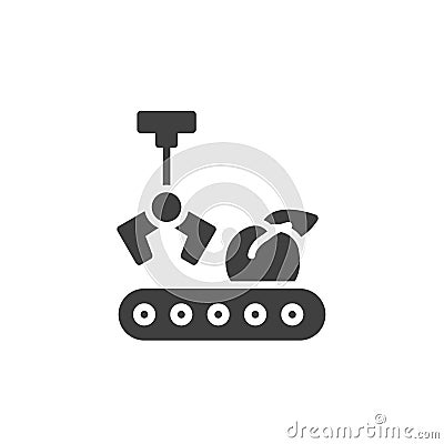 Fruit conveyor vector icon Vector Illustration