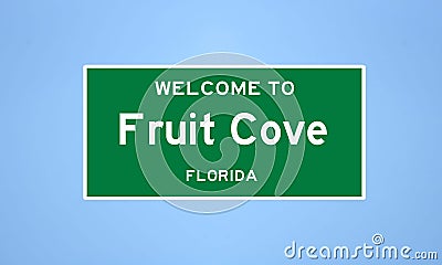 Fruit Cove, Florida city limit sign. Town sign from the USA. Stock Photo