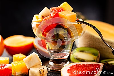 Fruit cube on white background Stock Photo