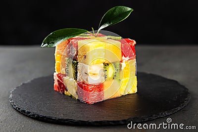 Fruit cube on white background Stock Photo