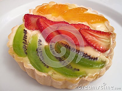 Fruit Custard Tart Stock Photo