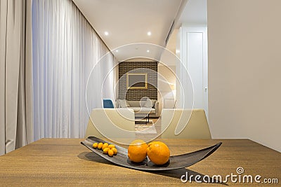 Fruit decoration in hotel apartment Stock Photo