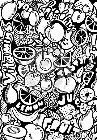 Fruit Doodle Stock Photo