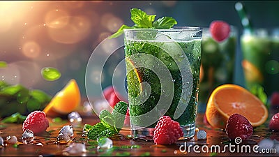 Fruit Drink Exotic Cocktail Mocktail Fruity Beverage Mixed Drinks Juice Bar Stock Photo
