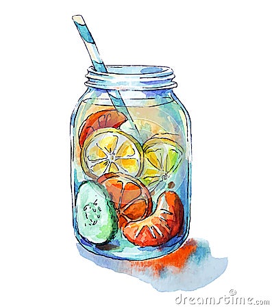 Fruit drink Vector Illustration