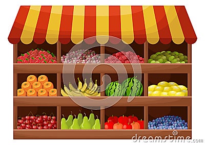 Fruit farmer shop Vector Illustration