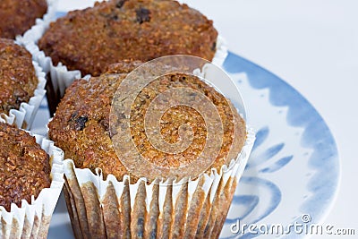 Fruit and fibre muffins Stock Photo