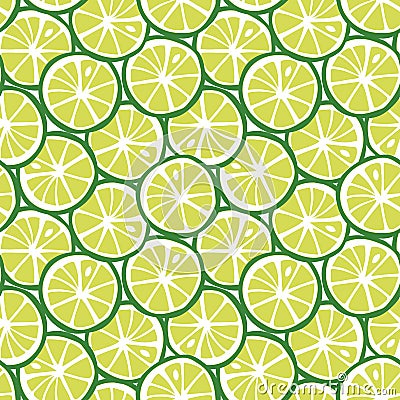 Fruit green lime citrus tropical summer pattern seamless vector Vector Illustration