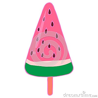 Fruit ice cream Vector Illustration