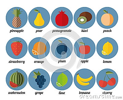 Fruit icon. The image of fruits and berries symbol Vector Illustration