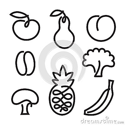 Fruit icon set Vector Illustration