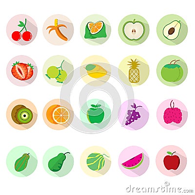 Fruit icon sets. Stock Photo