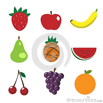 Fruit icons Vector Illustration