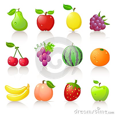 Fruit icons Vector Illustration