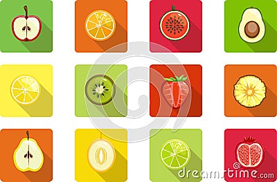 fruit icons Vector Illustration