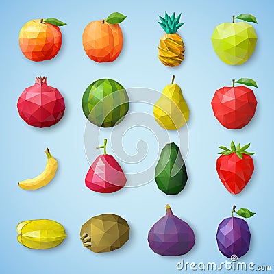 Fruit icons. Vector illustration Vector Illustration