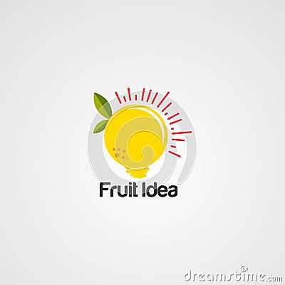 Fruit idea logo vector, icon, element, and template for company Vector Illustration