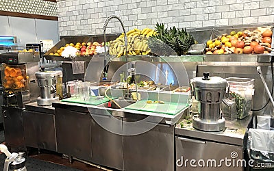 Fruit Juice & fresh smoothie Bar Stock Photo