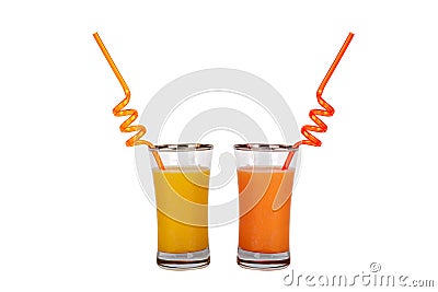 Fruit Juice in Glass with Pipet Healthy Life Stock Photo