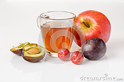 Fruit juice in a glass Stock Photo