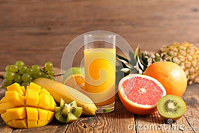 Fruit juice with pineapple Stock Photo