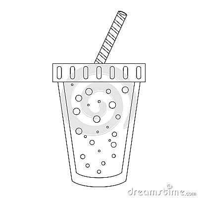 Fruit juice and smoothie in black and white Vector Illustration