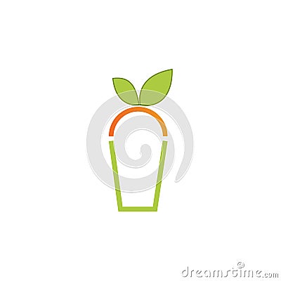 Fruit juice simple minimal logo design illustration Vector Illustration