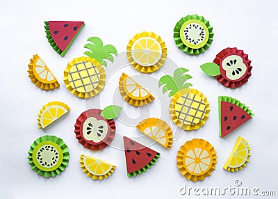 Fruit made of paper.Tropical fruit is handmade. Stock Photo