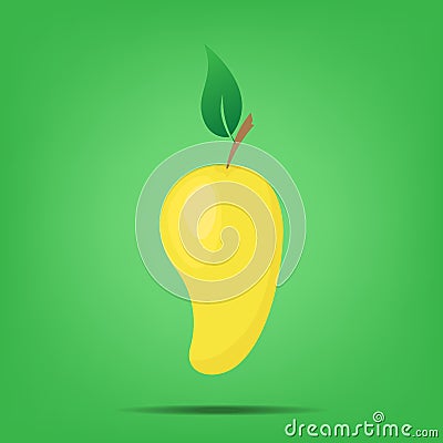 Fruit of mango flat style. yellow fruit mango. mango Vector Illustration