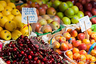 Fruit at market in Venice Stock Photo