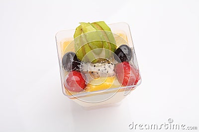 Fruit panna cotta Stock Photo