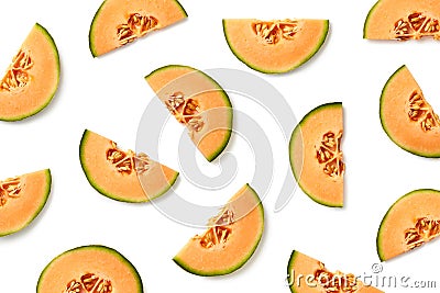 Fruit pattern of melon slices Stock Photo
