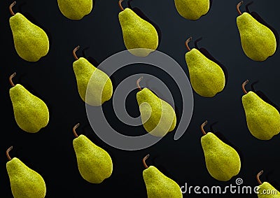 Fruit pears pattern on background top view juicy pears full top view Stock Photo