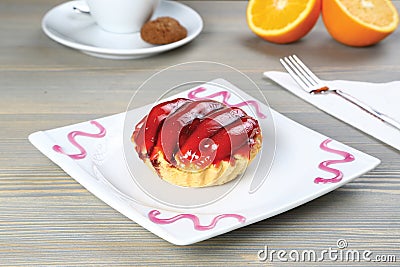 Fruit petite cake Stock Photo