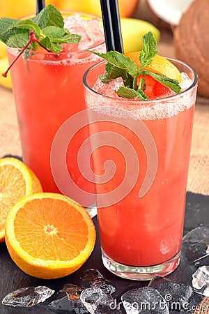 Fruit punch cocktail. Stock Photo